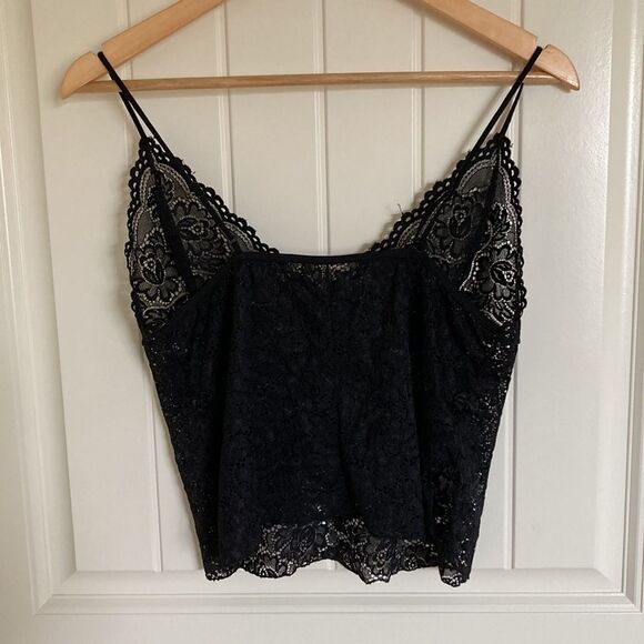 Women's Lace Crop Camisole Size Small Black - Picture 4 of 6